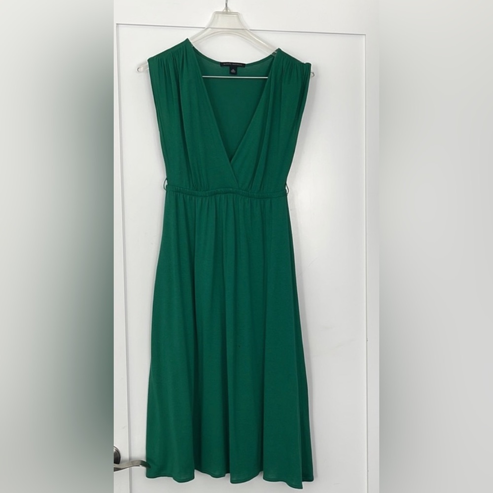 Green Low V-Neck Dress